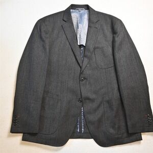JKT 42R Gray Herringbone Wool Tweed Soft Shoulder Blazer Jacket Sport Coat